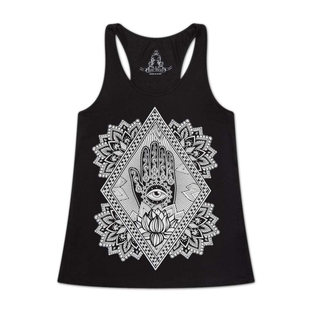 Brand New Rhinestone Hamsa Diamond Tank Top